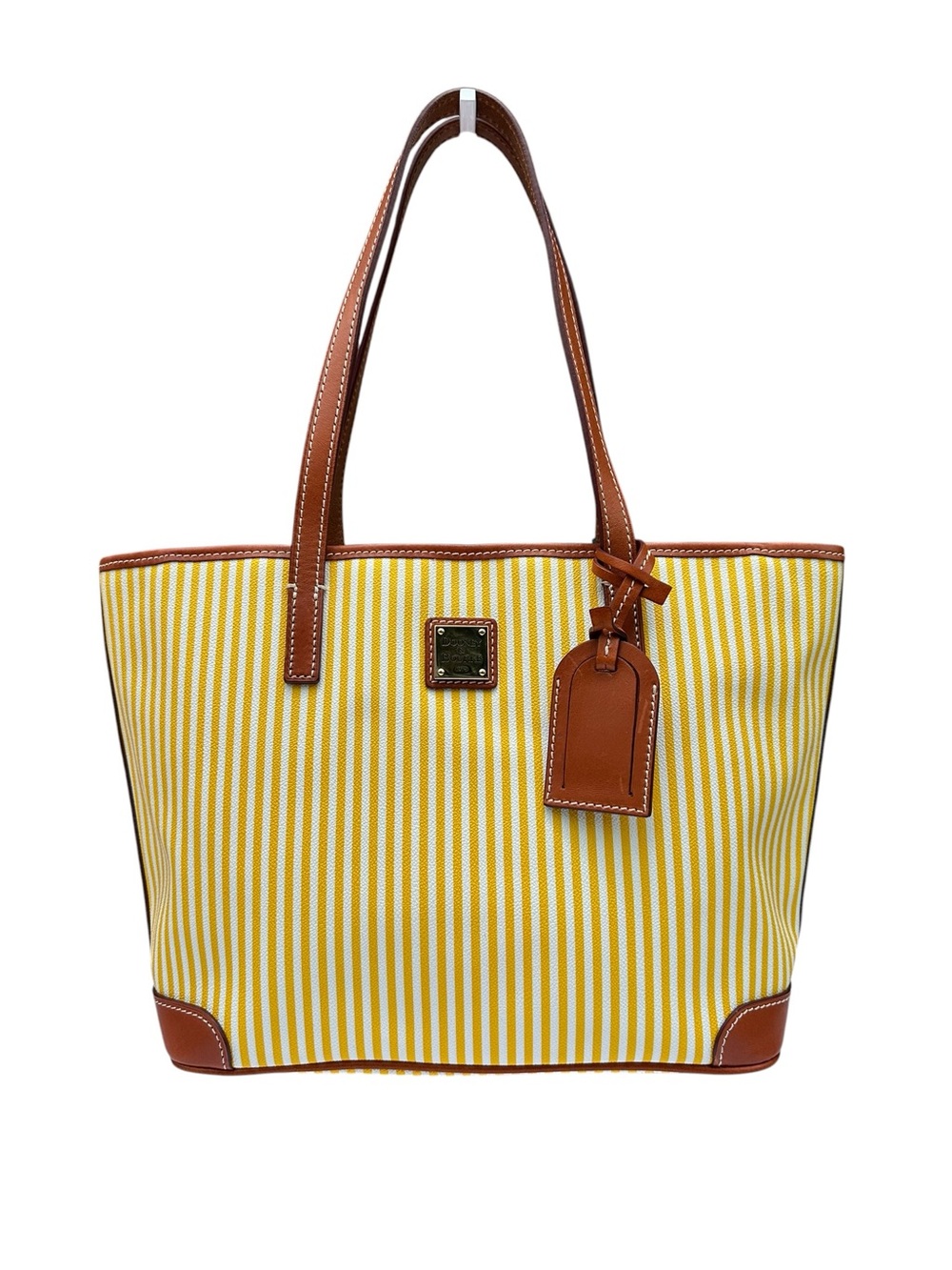 ๐ NWT Dooney & Bourke Striped Coated
Cotton Shopper Tote Yellow K9782515 - Picture 1 of 14